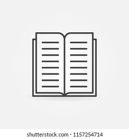 Book line icon. Vector open book concept sign or logo element in thin line style