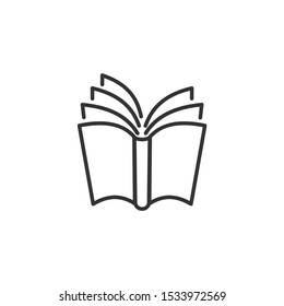 Book line Icon vector sign isolated for graphic and web design. smart learning education book shop store symbol template color editable on white background.