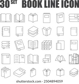 Book Line Icons Editable Stroke