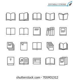 Book line icons. Editable stroke. Pixel perfect.