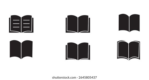 Book line icons set. Flyer leaflet, catalogue, booklet, magazine, letterhead, open book and other polygraphy vector illustration. Outline signs for print shop. Editable Stroke