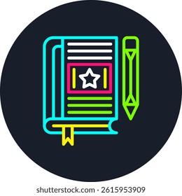 Book Line Multi Colour Circle