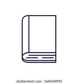 Diseño de iconos de estilo de línea de libro, literatura de educación lectura biblioteca escuela de información universitaria aprendizaje y tema de texto Ilustración de vectores