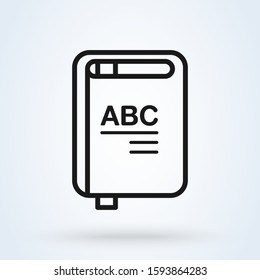 Book line symbol, Simple vector modern icon design illustration.