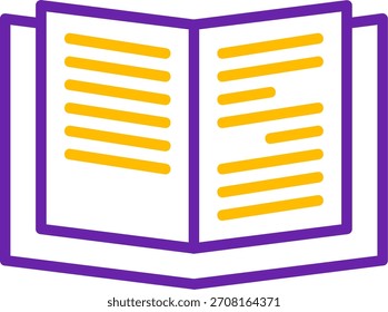 Línea de libro Diseño de icono de Vector de dos colores