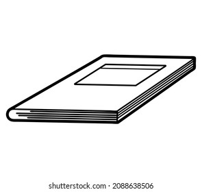 ilustración vectorial de línea de libro, aislado en fondo blanco, vista superior