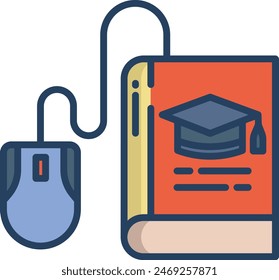 Book linear color vector illustration