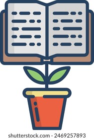 Book linear color vector illustration