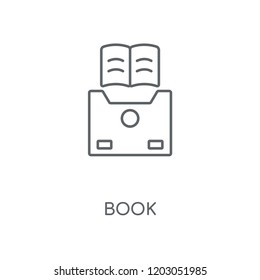 Book linear icon. Book concept stroke symbol design. Thin graphic elements vector illustration, outline pattern on a white background, eps 10.