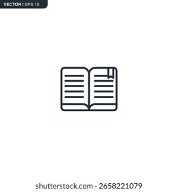Book, linear style sign for mobile concept and web design. Symbol, logo illustration. Pixel perfect vector graphics