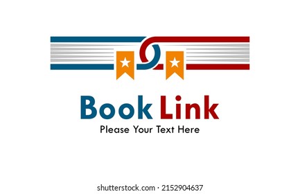 Book link logo template illustration