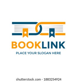 Book link vector logo template. This design use education or office symbol. Suitable for learn or information.