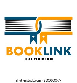 Book link vector logo template. This design use education or office symbol. Suitable for learn or information.