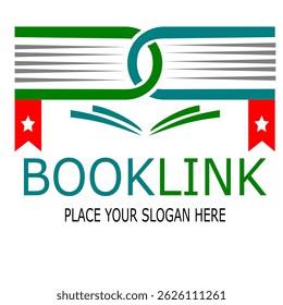 Book Link Vector Logo Template