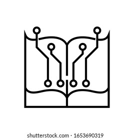 Icono de línea de enlace de libro, signo de concepto, ilustración de vector de contorno, símbolo lineal.