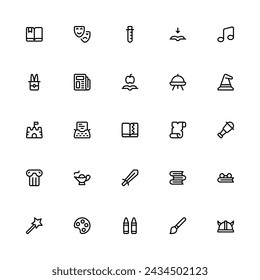 Book Literature Icon Collection. Pixel Perfect Education Outline Style 2D Icon