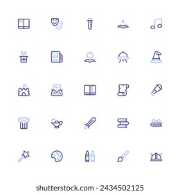 Book Literature Icon Collection. Pixel Perfect Education Duoline Style 2D Icon
