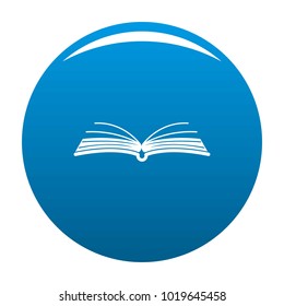 Book literature icon vector blue circle isolated on white background 