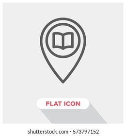 Book with location vector icon