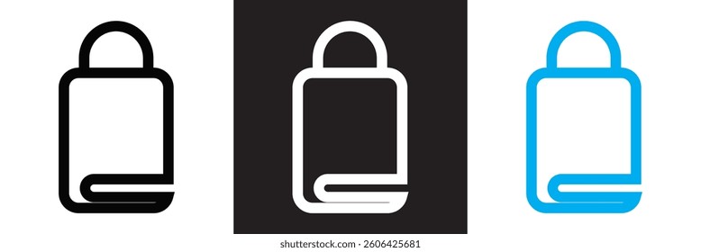 Book with a lock. Book with a padlock. Vector for websites, mobile interfaces, presentations, and visual branding. Vector illustration. isolated on white and black background