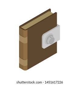 Book with lock. Secret knowledge. Vector illustration