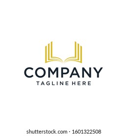 book logo with abstract shapes
