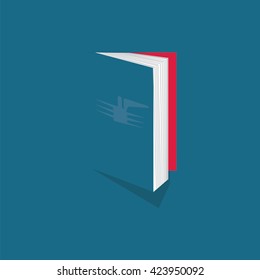 Book logo art abstract graphic design element isolated modern vector creative blue background
