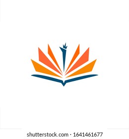 book logo bird rise up design