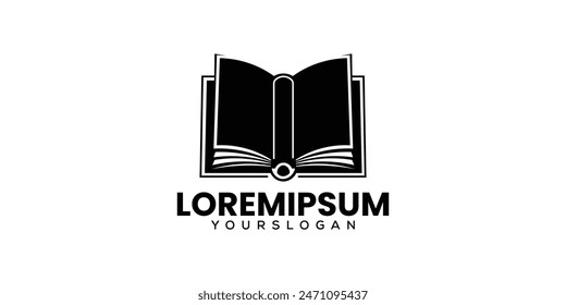 Ilustración de diseño de icono negro de logotipo de libro Plantilla