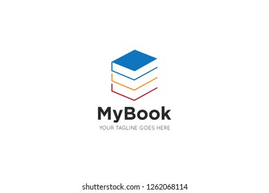book logo and bookstore icon vector design template