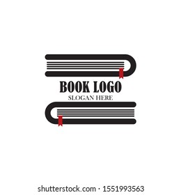 book logo and bookstore icon vector design template
