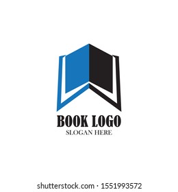 book logo and bookstore icon vector design template

