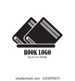 book logo and bookstore icon vector design template
