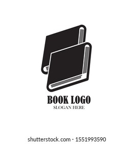 book logo and bookstore icon vector design template
