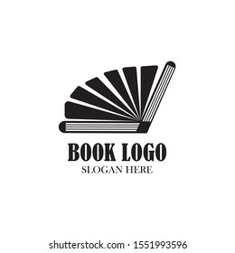 book logo and bookstore icon vector design template
