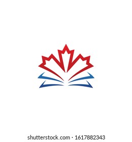 book logo, canada, flag design vector template
