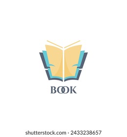 book logo combination with butterfly logo template vector