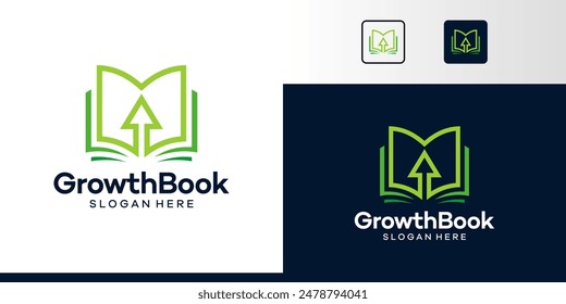 Book Logo Design with arrow design graphic symbol icon vector