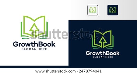 Book Logo Design with arrow design graphic symbol icon vector