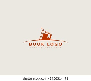 book logo design for bookstore, book company, publisher, encyclopedia, library, education logo concept