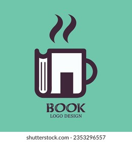 book logo design by illustrator, unique book logo design, book design for logo