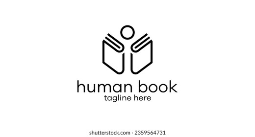 book logo design combined with people and made in an abstract style