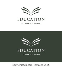 Book logo design with creative ideas. Logo for business, school, development, education, academic, e-book and library