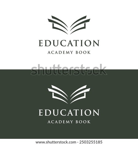 Book logo design with creative ideas. Logo for business, school, development, education, academic, e-book and library