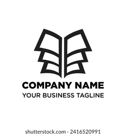 Book logo design. E book logo