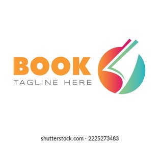 Book logo design. Education logo with initial letter O and turning the pages of book inspiration. Sun symbol stylized. Symbolizes the light of education. School university, knowledge, learning symbols