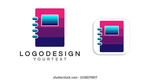 book logo design. icon app smartphone color full