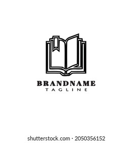 icône logo livre, icône noir, image vectorielle isolée