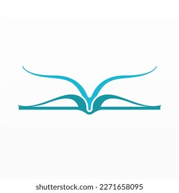 Buchen Sie Logo Design Symbol Vektor. Video-Clipkunst über das Buchsymbol