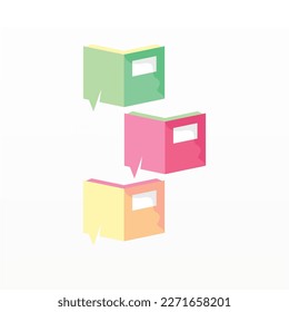 Vector de icono de diseño del logotipo del libro. Dibujo del icono del libro, arte. Logo de la biblioteca